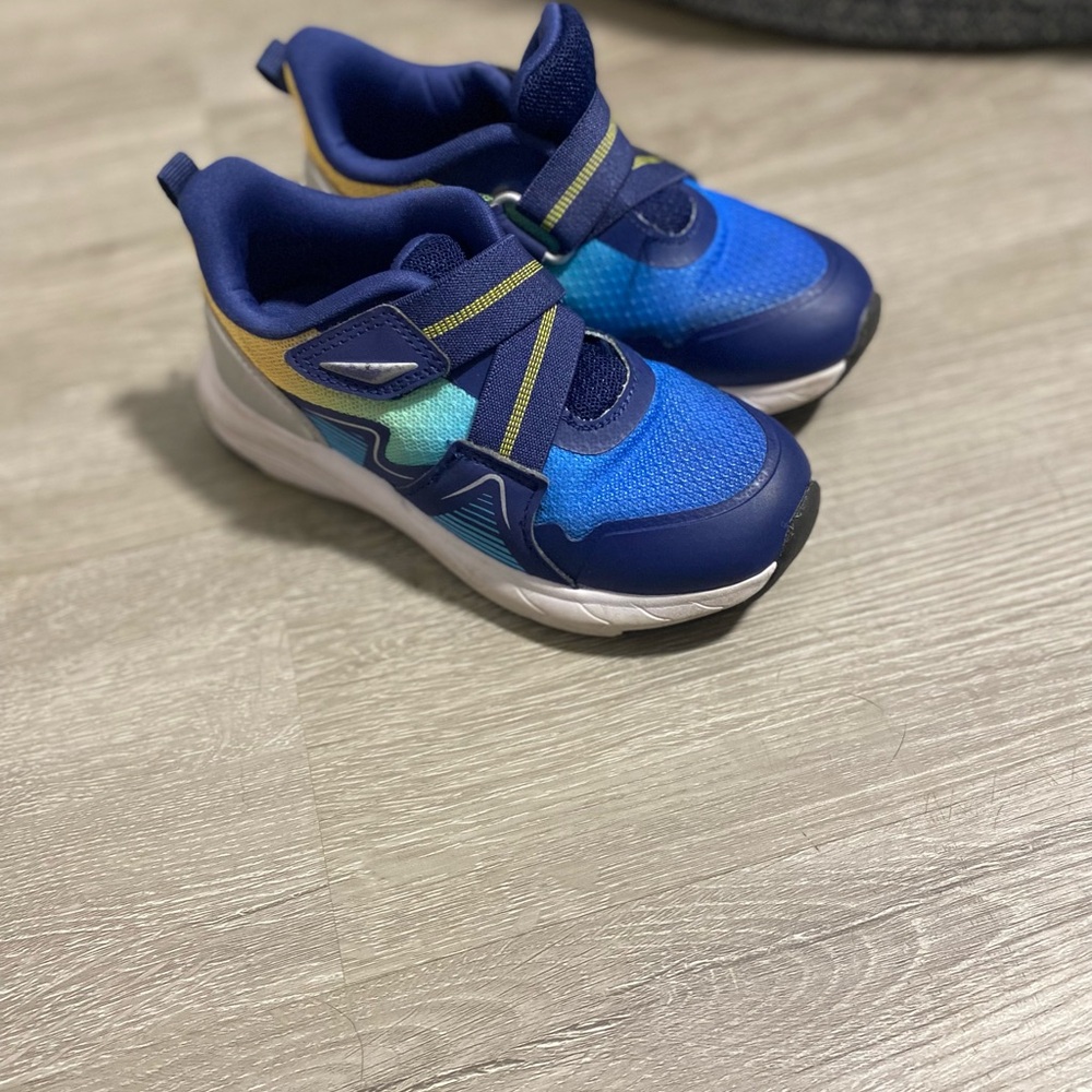 Vibrant Blue and Green Kids Sneakers